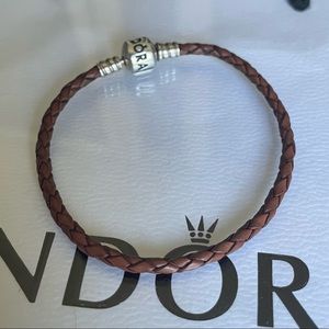 - Pandora Brown Leather Bracelet 7.3 Inches